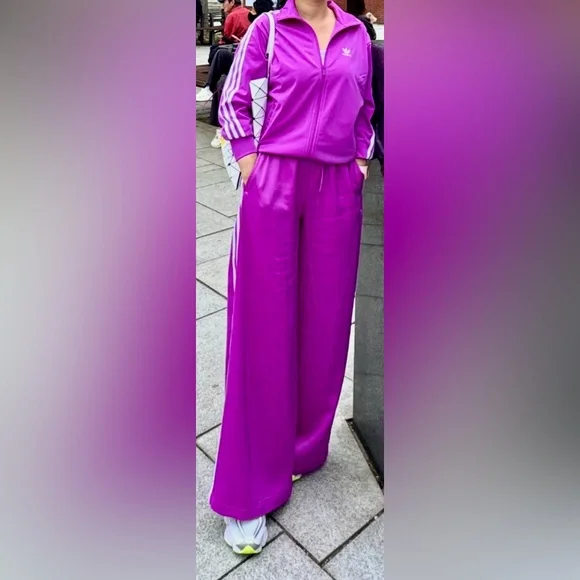 2pcs adidas Firebird Track Jacket and Wide leg Satin Pants Set - Picture 13 of 13